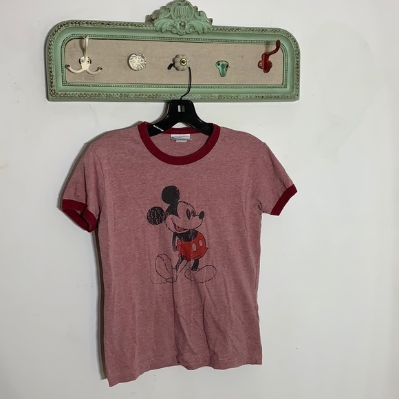 Disneyland resort Graphic Mickey Mouse vintage look ringer T-shirt Medium - Picture 1 of 8